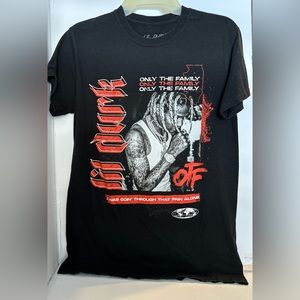 Black lil durk shirt, size small and got it from Spencer’s